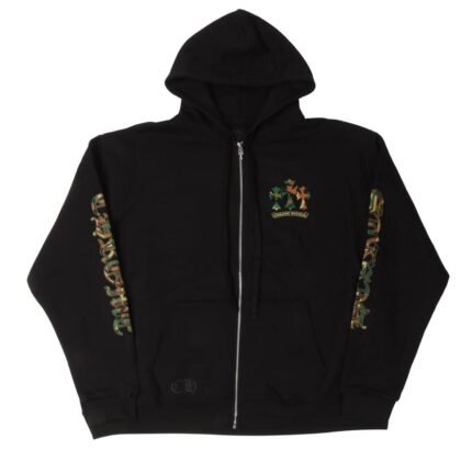 Chrome Hearts Camouflage Cemetery Cross Zip Up Hoodie