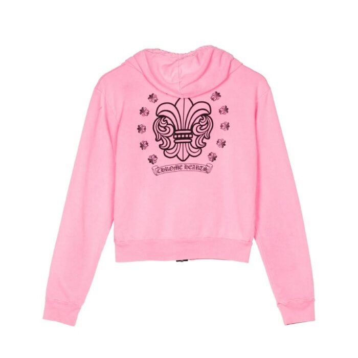 Chrome Hearts Girls Zip-Up Pink Hoodie