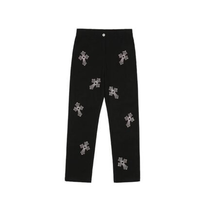 Rhinestone Cross Chrome Hearts Pants